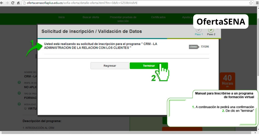 Ingresar al Portal de Sofia Plus - Solicitud de Inscripcion y validacion de datos